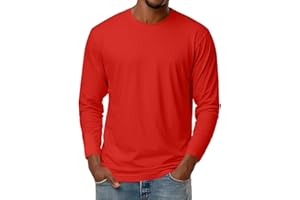 GENERIC Mens T Shirt Long Sleeve Undershirt Casual Pullover Round Neck Tee Henley Blouses Lightweight Tops Breathabal Performance Sports Gym Tops