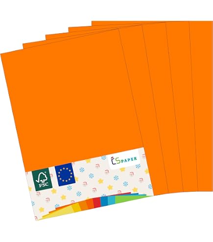 Lot De 50 Feuilles Cartonnées A4 Halloween - 160g/m² - 25 Noires & 25 Oranges Flammes - 12