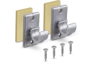 Bestlivings 6er Pack Ersatzträger für Gardinenstangen bis Ø 12 mm in Silber (L 2,5 cm), Träger für Cafehausstangen, Scheibenstangen