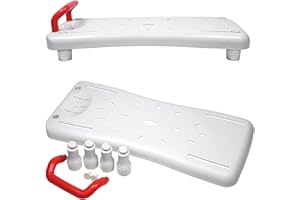 FIVMEN Tavoletta per vasca da bagno, per anziani, con impugnatura ergonomica, antiscivolo, per vasca da bagno, colore: rosso
