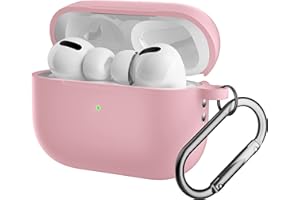 AirPods Pro (2nd generation) Case, NXET New Protective Soft Silicone Skin Cover with Keychain [Front LED Visible] for Apple AirPods Pro 2 Case 2022 (Pink)