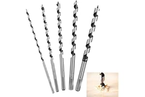 JCAKES Juego de brocas para madera, 6 mm/8 mm/10 mm/12 mm/14 mm, broca en espiral, broca larga, broca para madera helicoidal, herramientas para trabajar la madera
