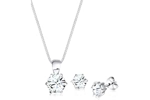 Elli Schmuckset Damen Basic mit Kristallen in 925 Sterling Silber