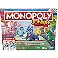 Hasbro Gaming Monopoly Junior Board Game, 2-Sided Game Board, 2 Games in 1, Monopoly Game for Younger Kids; Kids Games, Junior Games (French Version)
