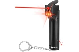 PAPASAFETY 3-in-1 Self Defense Sirene Schlüsselanhänger für Frauen, 130 dB Persönlicher Alarm & Anti-Aggressions-Spray & Rote Stroboskoplichter, Wiederaufladbar & Sicherheitskappe, Austauschbarer Kanister