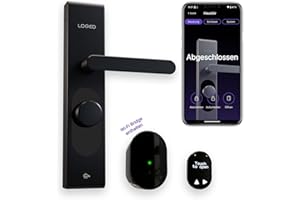 LOQED Touch Smart Lock Türschloss Schwarz - Elektronisches Türschloss Haustür - 256 bit Verschlüsselung - Smart Home Haustürschloss + Smartphone App - Smartes Türschloss Elektrisch