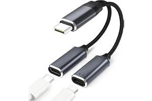 IVIVTOR USB-C Hörlurs Adapter - 2 i 1 100W Snabbladdning och Light-ning ljud Y-splitter för Telefoner med Typ-C