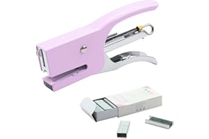 LEIKEDUN Cucitrice Ufficio, Pinzatrice Manuale, Spillatrice Ufficio in Metallo, Pinzatrice Piccola 750 Graffette Piccole 24/6, Cuce Fino a 10-16 Fogli per Scuola Ufficio Casa, Viola