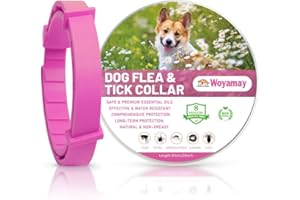 WOYAMAY Collar Antiparasitario Perros, Seguro y Eficaz Collar Antipulgas Perros contra Garrapatas y Mosquitos, 8 Meses de Protección Ajustable e Impermeable Collar Perro para Pequeño Mediano Grandes, Rosa