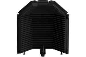 XTUGA Bouclier d'Isolation de Microphone, Mousse Acoustique Micro de Filtre Vocal Pliable avec Isolation, Filtre Anti-Pop.Convient au Blue Yeti, Enregistrement de Microphone à Condensateur en Studio