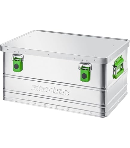 hünersdorff Aluminium box professional 140 litres, waterproof with rubber seal, lightweight, stable, folding handles, preparation for locks, colour: silver