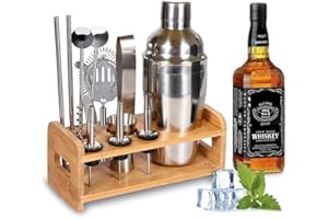 Supersun 14 Stück Cocktail Shaker, Cocktail Set Edelstahl Weihnachten Geschenk für Männer, 550ml Cocktailshaker Set Cocktail Bar Set Bar Zubehör