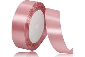 XMASOLDECOR Ruban de Satin Rose Gold 20mm x 22m, Ruban Satinée pour Emballage Cadeau, Couture, Artisanat, Ballon, Bouquet de Mariée, Décoration de Mariage