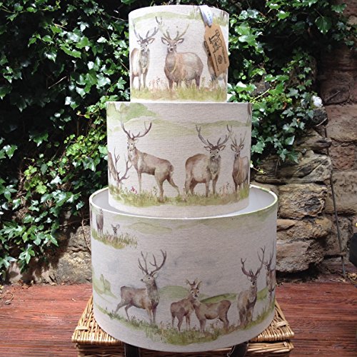 Custom made Voyage Country lampshade any Voyage fabric Moorland Stag Highland Cattle Boxing Hares Hedgehog Fish etc Choice of size