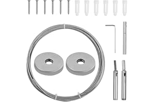 PTJJXA Curtain Wire Rope Stainless Steel Curtain Rope 5 m Rope Tension Set Outdoor Clothes Line Metal Curtains Steel Rope Curtain Wire for Curtains Curtain Hanging