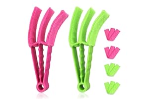 CEEBON Venetian Blind Cleaner Set of 2, Window Blind Duster Brush Cleaner Tool Removable Washable with 6 Microfibre Sleeves for Venetian Blinds Air Conditioner Car AC Vent & More 1