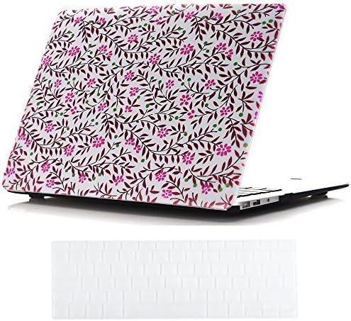 2016 Macbook Pro 15.4 Inch Case and Keyboard Cover,SUNWAY Ultra Thin Beautiful Floral Hard Case Cover for 2016 Macbook Pro 15.4 Inch with Touch Bar(A1707) - Vines and Flowers