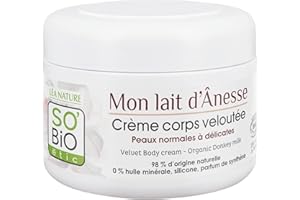 SO'BiO étic - Crème veloutée nourrissante corps - Peau normale|Peau sèche - Certifié Cosmebio - Pot de 200 ml