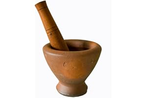 ZKMAGIC Kruk Thai Mortar & Pestle, Clay 9 by Poompat Store