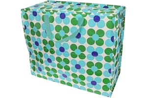 Rex London - Duża torba XXL, torba do przechowywania z zamkiem błyskawicznym, kolorowy wzór (Daisy Blue/Green)