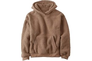 Haloumoning Kapuzenpullover Kinder Teddy Fleece Hoodie Unisex Warm Sherpa Sweatershirt Mädchen Jungen Winter Plüsch Pullover mit Taschen