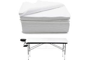 Iunipusy 100 StüCk Einweg Massagetisch Bettlaken, Weiß Vliesstoff 80 x 180cm Einweg Massageliegen Auflage, Einweg Bettlaken für Massagesalon SPA Tattoo