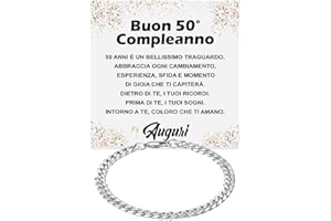 BRAMART Bracciale Cubano Uomo Idea Regalo Compleanno Acciaio Inox Lucidato di altissima qualità Regalo per lui Festa Evento speciale, Bracciali Natale - Cofanetto con DEDICA incluso