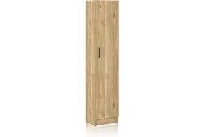 duehome | Armario Multiusos, 1 Puerta, Columna, Modelo Multi Useful, Acabado en Color Roble Alpine, Medidas: 37 cm (Ancho) x 180 cm (Alto) x 34,4 cm (Fondo)