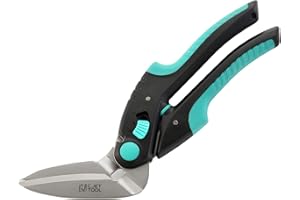 C.JET TOOL 10" Heavy Duty Scissors - Carpet Cutter, Industrial Multipurpose for Cardboard, Leather, Pruning, Gardening - Professional Soft Grip Stainless Steel (Turquoise)