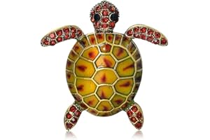 Danshinbow Broche en forme de tortue de mer en cristal pour robe de fête avec strass - Accessoires élégants pour femmes et filles