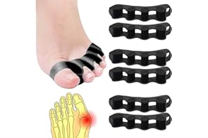 FANTASYON 3Pairs Toe Separator, Gel Toe Separators Stretchers Spacers, Toe Spacer for Overlapping Toes to Relax Toes,Toe Straighteners for Correct Bunions,Manicure,Spacer Running Yoga Pedicure(Black)