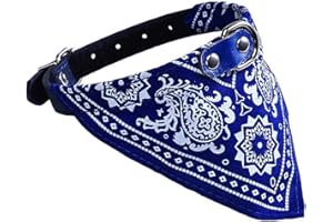 ZYUEER Echarpe Foulard Col Bandana Triangle pour Chien Chat Animaux Collier reglable pour Cravates Animaux de Compagnie (Bleu)