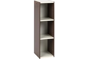 IRIS OHYAMA, Libreria/scaffale per armadietto a 3 livelli/mobili laterali/scaffale salvaspazio, Modulare, Altezza mensola regolabile 3,2 cm, Ufficio, Casa - Space Saving Shelf - UB-9025 - Marrone