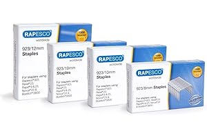 Rapesco 1317 Assortiment d'Agrafes 923, Type 23, pour Usage Intensif (8, 10, 12 mm), Lot de 4000