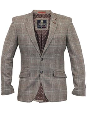 Uomo Giacca Cavani Cappotto Misto Lana A Quadretti Giacca Per Completo Slim Fit Formale, Da Matrimonio Nuovo