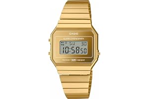 Casio Digital kvartsur för kvinnor med rem i rostfritt stål A700WEVG-9AEF, Guld, vintage