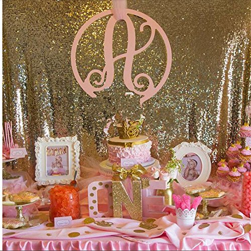 trlyc 7 ft Höhe * 20 ft Breite Gold Pailletten Hintergründe für Hochzeit Funkelnd Party Vorhang Pailletten Hintergrund - 2