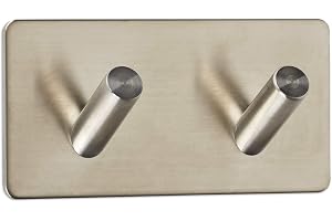 SOTECH Väggkrok ADRA dubbel (dubbelkrok) 90 x 45 x 29 mm självhäftande 3M rostfritt stål för köks- och badrumshanddukshållare