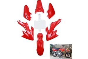 AN XIN Xin, kit parafango in plastica ABS per moto Hon.da XR50 CRF50 cinese 50cc 70cc 90cc 110cc 125cc 140cc 150cc 160cc Dirt Pit Bike (rosso e bianco)