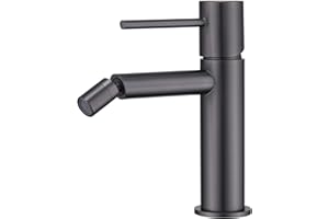 MICE COLLECTION IMEX - Rubinetto a bide - monocomando per WC acqua fredda/calda - SERIE MONZA Black Gun Meta Colore Grigio molto scuro satinato - BDM039-2BGM