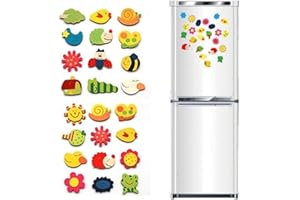 Naedien 12pcs/Set Magnetic Animals Fridge Magnets For Kids, Wooden Animal Magnets, Cartoon Shape Animals Fridge Magnet, Kids Educational Toys For 2+ Year-Old Girls Or Boys