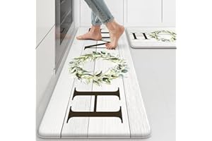 KIMODE KIMDOE Kitchen Mat 2PCS Anti Fatigue Kitchen Rugs Non-Skid Waterproof Kitchen Floor Mat Cushioned Ergonomic Comfort Standing Mat for Kitchen,Indoor Floors,Office,Laundry,Sink,Home