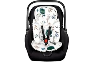 TANOFAR 2-in-1 Baby Carseat Head Support, Infant Car Seat Insert for Newborn Girls Boys, Extra Soft Baby Support Pillow for Carseats, Strollers, Swings, White Animal