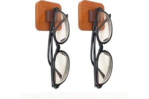 FINDAMAZE Sunglasses Organizer Wood Sunglasses Storage Wall Mounted Eyeglasses Holder/Sunglasses Stand Eyewear Display for Men or Women (2pcs-Wood Color-Short-Sunglass Holder)