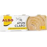Albo Canned Light Tuna in Olive Oil, Pack 3 Tins x 65 g