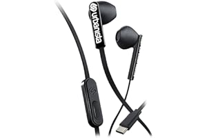 Urbanista Écouteurs filaires, sans nœuds, USB C, Gestion des appels avec Microphone, entrée stéréo Filaire, entrée Bouton avec Assistant Vocal, San Francisco, Noir