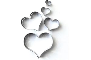 BEKKIB Cuore Set da 5 liscia curvo per terrazze – tagliapasta, Stampo in acciaio inox