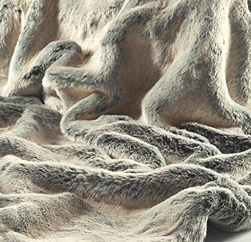 Silver Shadow Luxury Faux Fur Throw (LR- Long Runner 140x240cm)