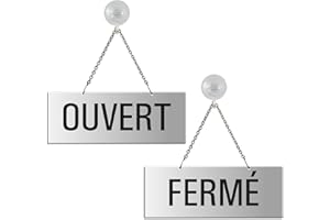 OFFORM DESIGN Panneau recto-verso Ouvert - Fermé en Aluminium anodisé avec Ventouse 175x65 mm No.31207-ES