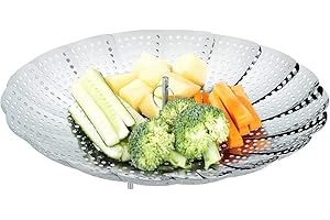 ecooe Edelstahl Dampfgarer Einstellbar Dünsteinsatz (15.5cm-27cm) Dämpfeinsatz für Kochtöpfe